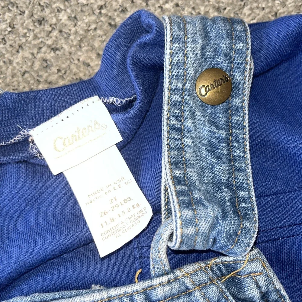Vintage 1980's Carters Overalls And T‎ Shirt. 24 Months, 2T. Denim outfit